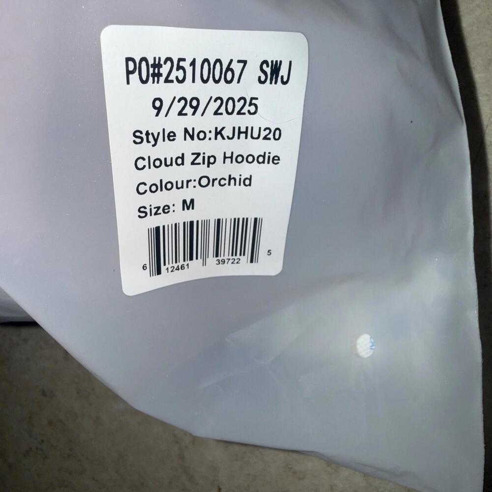 Comfrt Unisex Full Zip Hoodie Purple Orchid Sz M NEW Valentines Anxiety Relax - Picture 8 of 8